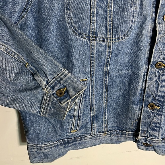 LEE DUNGAREES Vtg 90s USA Made Stonewash Denim Blue Jean Jacket Mens XXL - Picture 2 of 8